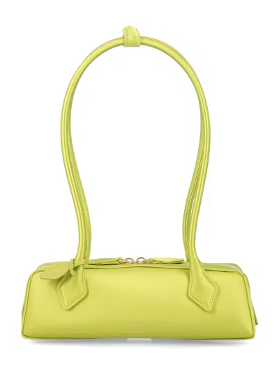 Alaïa Alaia  Le Teckel Small Satin Shoulder Bag In Yellow