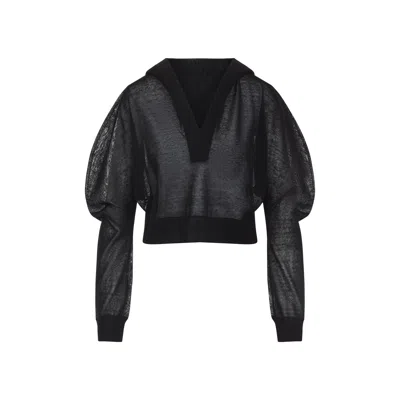Alaïa Alaia  Long Sleeves Hooded Top In Black