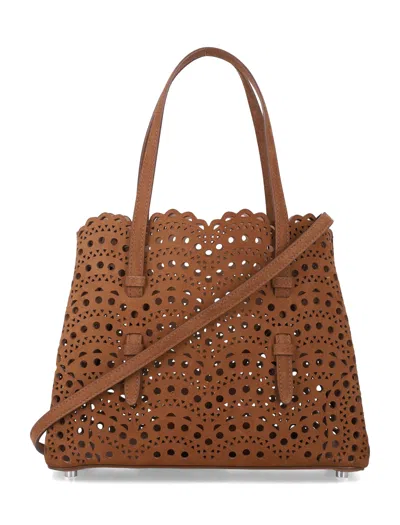 Alaïa Alaia  Mina 25 Tote Bag In Nubuk In Blue
