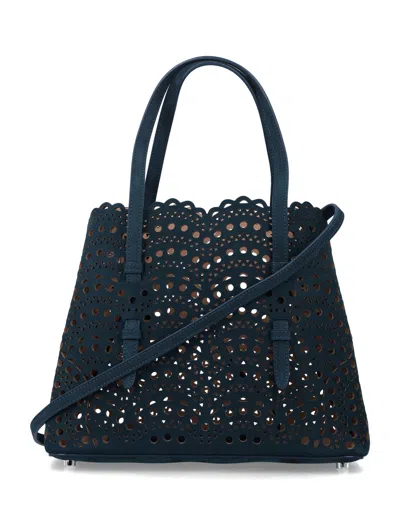 Alaïa Mina 25 Tote Bag Nubuck Leather Vienne In Purple