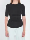 Alaïa Alaia Black Gathered Waist Sweater In Black
