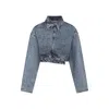 Alaïa Cropped Denim Jacket With Classic Collar