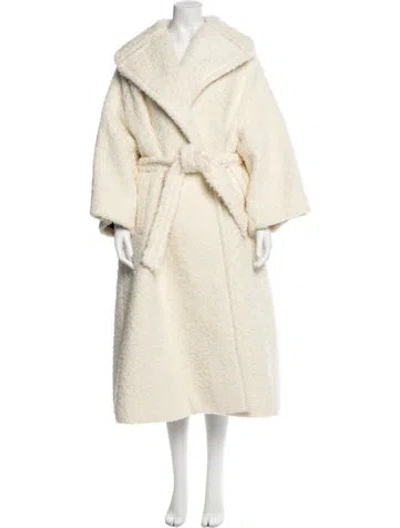 Pre-owned Alaïa Alpaca Faux Fur Coat In Neutral