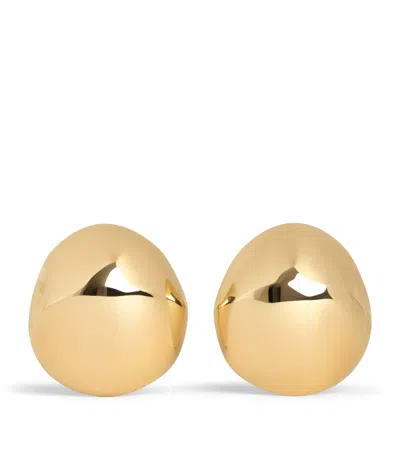 Alaïa Aluminium Dome Earrings In Gold