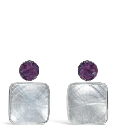 Alaïa Amethyst Pendant Earrings In Metallic