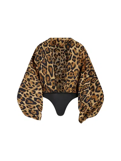 Alaïa Animal Print Bodysuit
