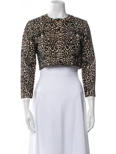 Pre-owned Alaïa Animal Print Crew Neck Sweater W/ Tags In Brown