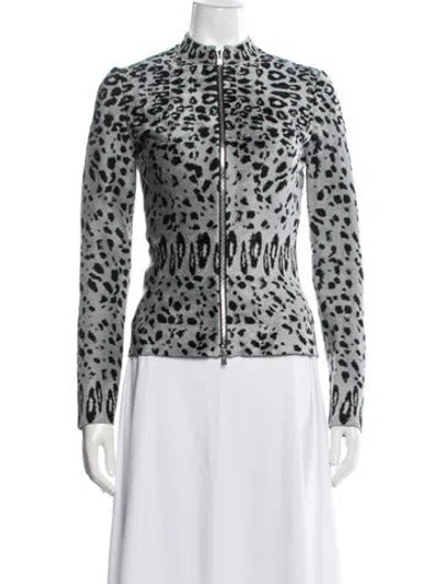 Pre-owned Alaïa Animal Print Jacket In White