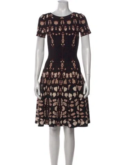 Pre-owned Alaïa Animal Print Knee-length Dress In Black
