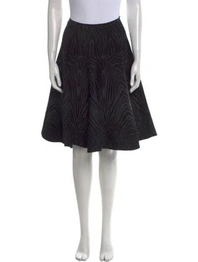 Pre-owned Alaïa Animal Print Knee-length Skirt In Black