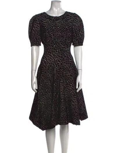 Pre-owned Alaïa Animal Print Midi Length Dress In Black/white