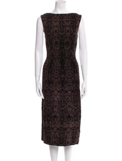 Pre-owned Alaïa Animal Print Midi Length Dress In Multi