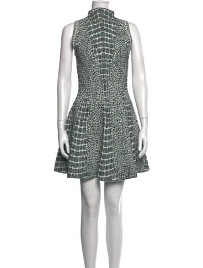 Pre-owned Alaïa Animal Print Mini Dress In Gray