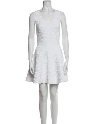 Pre-owned Alaïa Animal Print Mini Dress In Grey/white