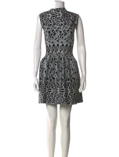 Pre-owned Alaïa Animal Print Mini Dress In Multi
