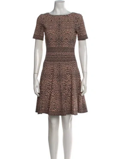 Pre-owned Alaïa Animal Print Mini Dress In Pink