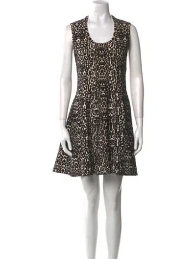 Pre-owned Alaïa Animal Print Mini Dress W/ Tags In Black