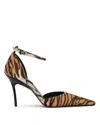 Alaïa Womens Azzedine Alaia Drop 90 Brushed-hair Leather Pumps In Brown