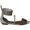 Alaïa Alaia Ankle-cuff Laser Cut Sandals In White Leather In White