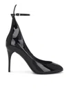 Alaïa Patent Ankle-strap Stiletto Pumps In Noir