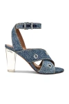 Alaïa Ankle Strap Sandal In Blue Jeans