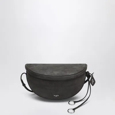 Alaïa Anthracite Gray Nubuck East West Belt Bag