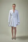 Alaïa Womens Spiral-belt Pleated Cotton-poplin Mini Dress Blanc In White