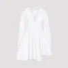Alaïa Womens Spiral-belt Pleated Cotton-poplin Mini Dress Blanc In Blanc