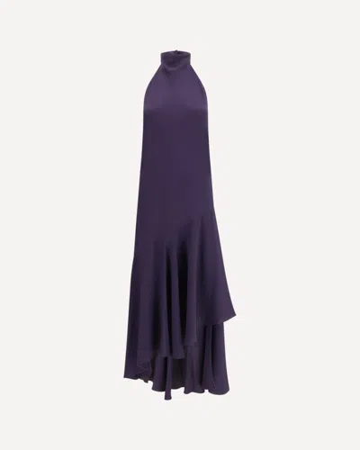 Alaïa Asym Long Viscose Dress In Purple