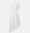 Alaïa Asym Ray Virgin Wool Midi Dress In White