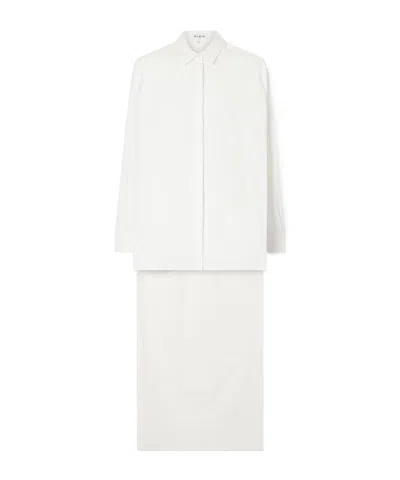 Alaïa Asymmetric Cotton Poplin Shirt In Neutral