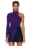 Alaïa Asymetric Bodysuit In Ultraviolet