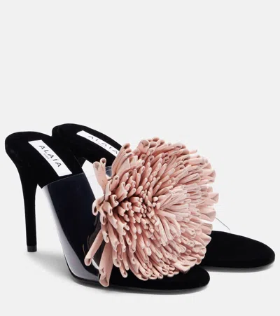 Alaïa Asymmetric 90 Leather Sandals In Multi