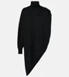 ALAÏA ASYMMETRIC CAPED TURTLENECK SWEATER