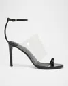 Alaïa Womens Azzedine Alaia Asymmetric Heeled Leather Sandals In Noir