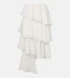 Alaïa Asymmetric Cotton And Linen Maxi Skirt In White