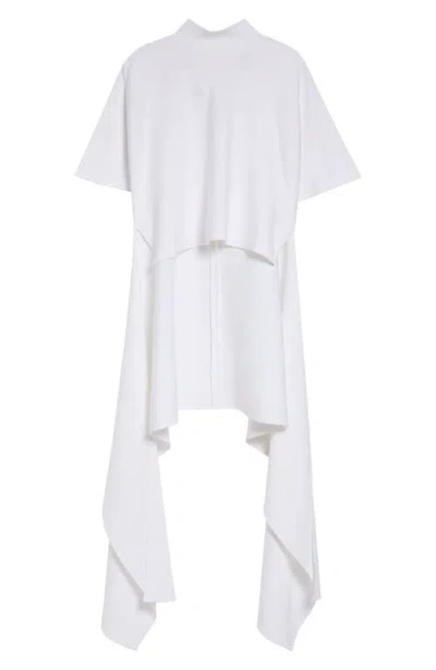 Alaïa Asymmetric Cotton Blend Jersey T-shirt In White