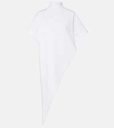 Alaïa Womens Blanc Asymmetric Triangle-hem Cotton T-shirt In Gray