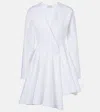 Alaïa Womens Spiral-belt Pleated Cotton-poplin Mini Dress Blanc In Weiss