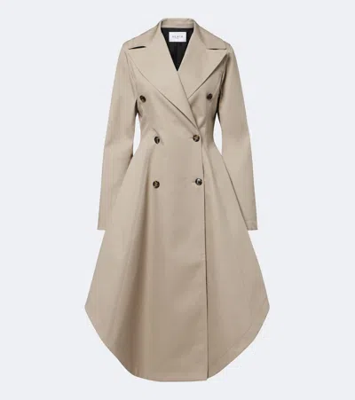 Alaïa Asymmetric Cotton Poplin Coat In Neutral