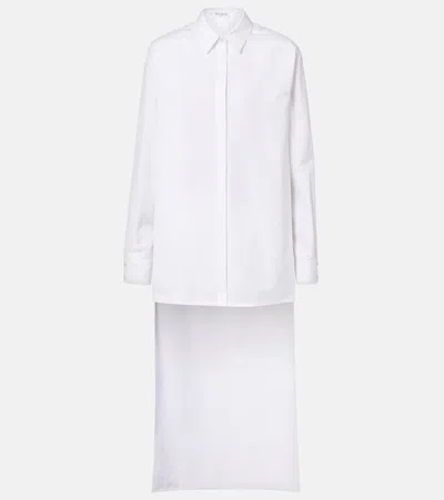 Alaïa Womens Blanc Asymmetric-hem Boxy-fit Cotton Shirt In Multi