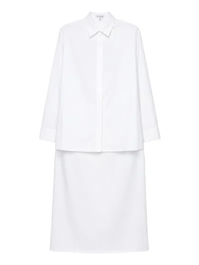 Alaïa Asymmetric Cotton Poplin Shirt In White