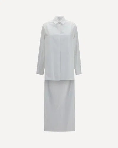 Alaïa Asymmetric Cotton Poplin Shirt In White
