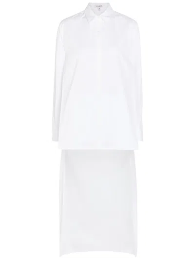 Alaïa Asymmetric Cotton-poplin Shirt In White