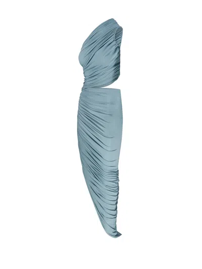 Alaïa Asymmetric Cut-out Dress In Blue