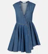 Alaïa Sleeveless Denim-texture Mini Dress In Blue