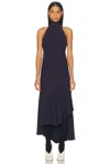 Alaïa Backless Maxi Dress In Blue