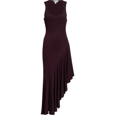 Alaïa Burgundy Fluid Jersey Asymmetric Dress In Purple