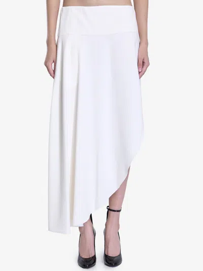 Alaïa Asymmetric Fluid Skirt In White