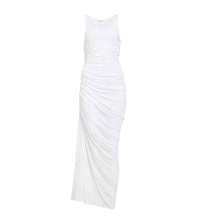 ALAÏA ASYMMETRIC GATHERED MAXI DRESS